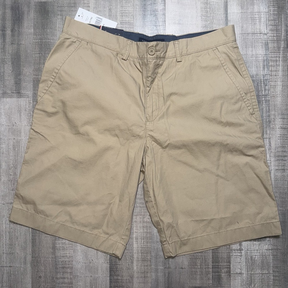 Tommy Hilfiger Men's Khaki Chino Shorts Size 34 Cotton Classic Casual